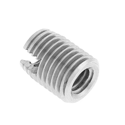 Imagen de 20 piezas inserto roscado autorroscante M4 x 8 mm tornillo ranurado tuercas de inserción rosca acero inoxidable para reparación helicoidal