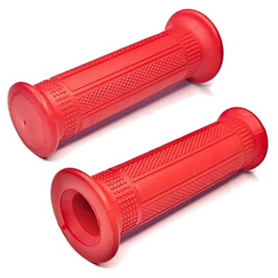 Imagen de cyclingcolors Empuñaduras universale Manillar Moto 22mm (7/8&quot;) 24mm (1&quot;) puños Caucho Antideslizante Scooter ciclomotor (Rojo)