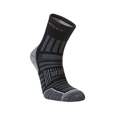 Imagen de Hilly Twin Skin Anklet Min Cushioning Calcetines para Correr, Negro/Gris Marl, M Unisex