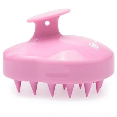 Imagen de FReatech Masajeador Cuero Cabelludo [Mojado &amp; Seco], Cepillo Pelo de Silicona para Champú y Masaje Cabeza, Limpieza Profunda Cuidado, Exfoliación Suave Estimula Crecimiento del Cabello, Rosado