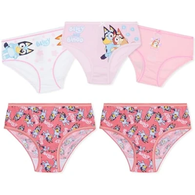 Imagen de Bluey Braguitas, Bragas Transpirables Ropa Interior para Niñas, Pack 5 (Rosa/Blanco, 6 Años)