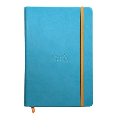 Imagen de Cuaderno con goma elástica Rhodia 118722 C Book Rhodiarama, 96 hojas, color turquesa A5