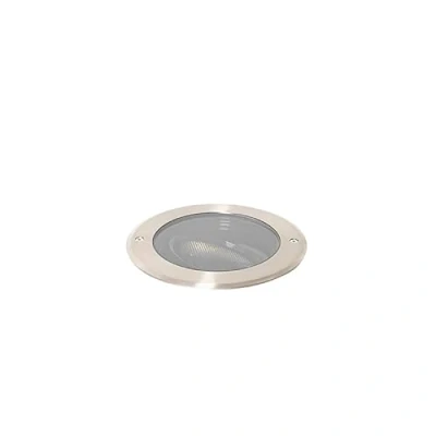 Imagen de Qazqa Moderno Foco de tierra exterior acero AR111 orientable IP65 DELUX Honey Aluminio/Vidrio Redonda Adecuado para LED Max. 1 x 50 Watt
