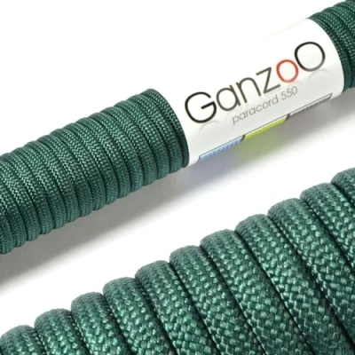 Imagen de Ganzoo Paracord 550, Cuerda de 4 mm, 3 Metros, Poliéster, Tipo 7 Hilos Interiores, Correa Perro, Collar, Pulsera, Camping, Supervivencia y Multiusos, Verde Oscuro