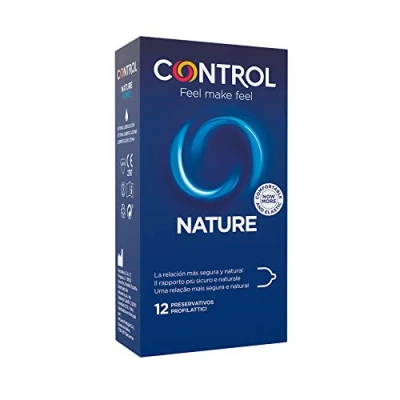 Imagen de Control Preservativos Nature. Caja de 12 Condones para un Placer Natural, Lubricados, Sexo Seguro. Disfruta unos con Ajuste Perfecto una Relación Segura.