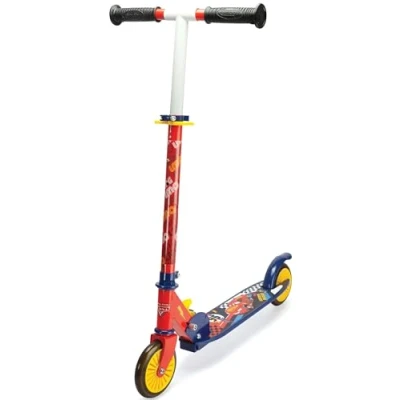 Imagen de Smoby Cars Patinete plegable de dos ruedas con manillar ajustable y freno