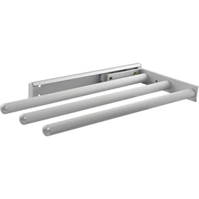 Imagen de OBF Grimme Pluto 03 0357 47 Toallero Extensible con 3 Brazos para Cocina, Aluminio anodizado Mate, 325 mm, Longitud Color Plateado