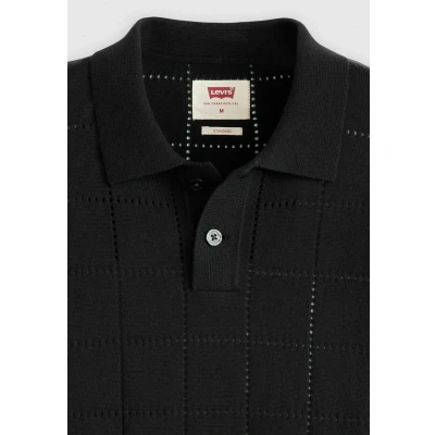 Imagen de Levi&#039;s Hombre Polo de Punto Pointelle Grid Mineral Black XL
