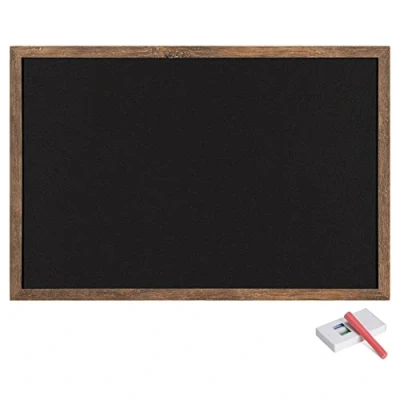 Imagen de Navaris Pizarra Con tizas de colores negra 60 x 40 cm marco madera MDF y 5x tiza montaje pared horizontal o vertical