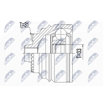 Imagen de NTY NPZ BM 025 Junta Homocinética Caja de cambios manual, 6 marchas Eje delantero, derecha, izquierda MINI: Hatchback