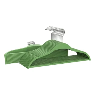 Imagen de COM FORT HOUSE Percha de Resina Infantil Cadete Color Verde Resistente con Muescas Antideslizantes 41cm Pack 36 Unidades