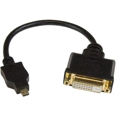 Imagen de StarTech.com Cable de 20cm Adaptador Conversor Micro HDMI a DVI Convertidor Tipo D Monoenlace para Monitor Proyector (HDDDVIMF8IN)