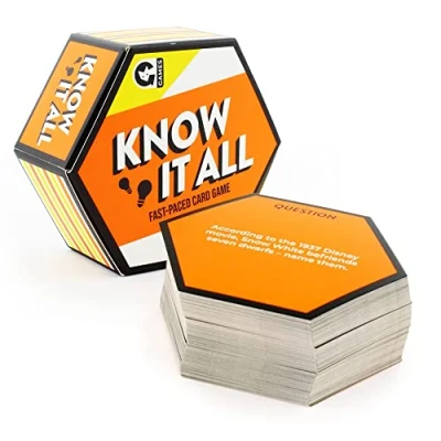 Imagen de Ginger Fox Know It All Quick Thinking Fire Round Juego de cartas Trivia ¿Puedes enumerar más respuesta correcta que tu oponente?