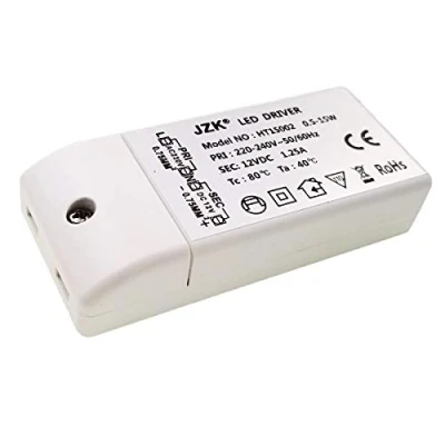 Imagen de JZK LED transformador DC 12V 15W drive luz fuente controlador de iluminación, entrada: 220 240V, salida: 1.25A, 9.1x4.1x1.9 cm
