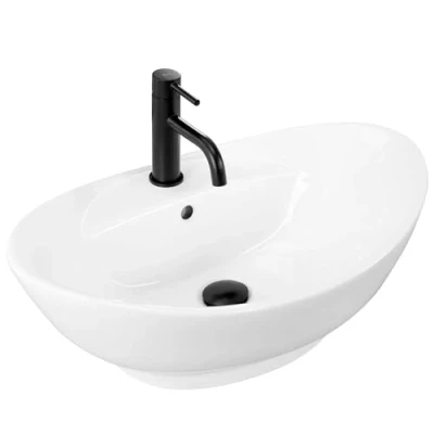 Imagen de Rea Lavabo SOBRE ENCIMERA Cindy de baño 585 x 390 220 mm Cerámica (blanco)