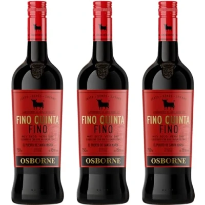 Imagen de Vino DO Jerez Osborne Premium Fino Quinta 3 botellas 75cl Total 225cl