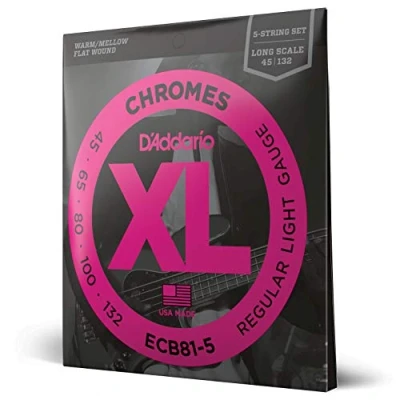 Imagen de D&#039;Addario Bajo Electrico Cuerdas Juego de ECB80 XL Chromes Super Light (.040 .095)