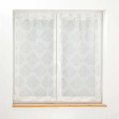 Imagen de Douceur d&#039;Intérieur levita par de visillos con Trabillas (2 x 60 120 cm) Blancos, Velo Tejido aplicado