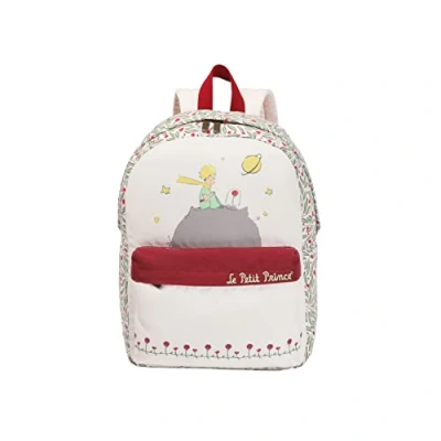 Imagen de El Principito Mochila Juvenil, Adaptable a Trolley, Cierre de Cremallera, Accesorio Escolar, Color Beige, Producto Oficial (CyP Brands)