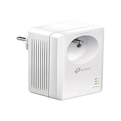 Imagen de TP Link CPL 1000Mbps con 1 Puerto Gigabit y Conector Integrado Ideal para Disfrutar del Servicio multitelevisión en casa, Compatible Todas Las Cajas, TL PA7017P (FR)