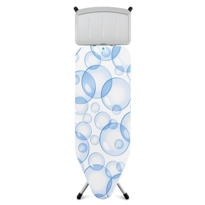 Imagen de Brabantia Mesa de Planchar C con Soporte Sólido Unidad Vapor PerfectFlow Triple Capa Universal Ajustable para Diestros y Zurdos Plegable Bubbles 124x45 cm