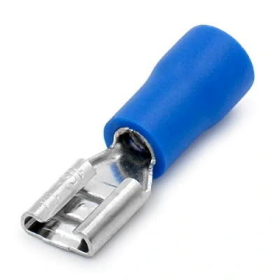 Imagen de Heschen Terminal de cable hembra vinilo aislado 4,8 x 0,5 mm para 1,5 2,5 mm² (16 14 AWG), color azul