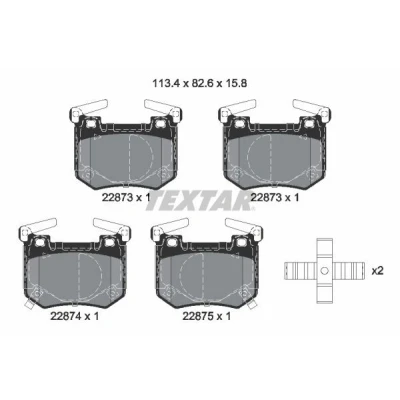 Imagen de TEXTAR 2287301 Juego de pastillas freno con avisador acústico desgaste accesorios, pesos equilibrio KIA: Stinger Hatchback