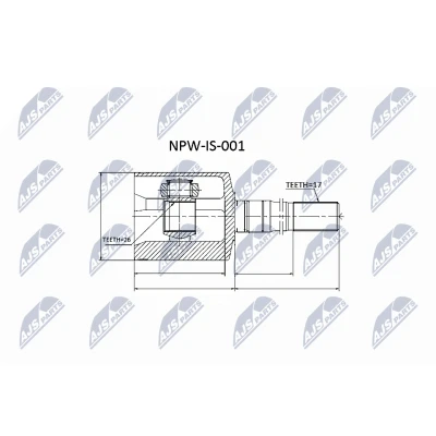 Imagen de NTY NPW IS 001 Junta Homocinética Eje delantero, derecha NBR (caucho nitril butadieno) ISUZU: Trooper I SUV