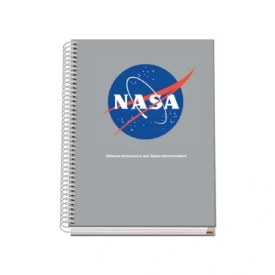 Imagen de DOHE Cuaderno A5 Cuadriculado Encuadernación Espiral, 100 Hojas de 90 g/m², Cuadrícula 5 mm, Tapa Dura, NASA Grey, Material Escolar Gris
