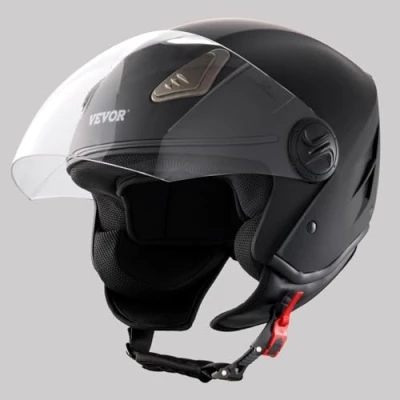 Imagen de VEVOR Casco de Motocicleta, 3/4 Cara, ABS y Alta Densidad con Comunicaciones Bluetooth Lentes Intercambiables, Cómodo Motocross, Apto para Jóvenes Adultos, 347 x 275 238 mm, M