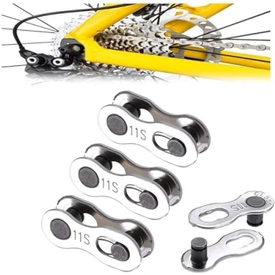Imagen de LYTIVAGEN 3 Pares Conectores de Cadena Bicicleta Acero C50E4 Eslabones Perdidos 11 Velocidades Enlace Rápido Reutilizable para MTB BMX Bocicleta Carretera