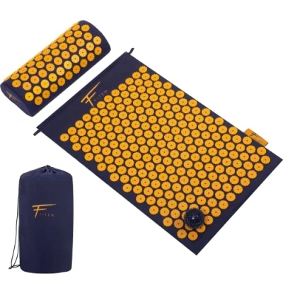 Imagen de Kit de acupresión Fitem Esterilla Cojín Bolsa Bola Masaje Alivia dolores espalda y Cuello Ciática Relajación muscular