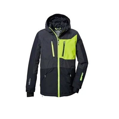 Imagen de killtec KSW 398 BYS SKI JCKT, Chaqueta de esquí/chaqueta funcional con capucha y paranieves Niños, anthrazit melange,