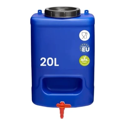 Imagen de Garronda Bidón Boca Ancha Garrafa Agua con Grifo sin BPA Bidon 20 litros Depósito de Camping Accesorios Deposito Camper Azul GD 0084