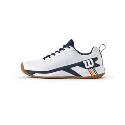 Imagen de Wilson Rush Pro 4.5 Clay, Zapatillas de Tenis Hombre, White/Navy Blazer / Gum1a, 46 2/3 EU