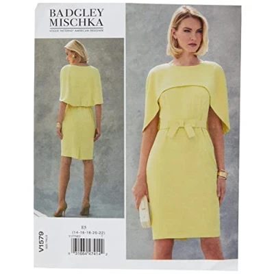 Imagen de Vogue Patterns 1579 E5 Vestido para Mujer, Tallas 14 22, Tejido Multicolor, 20 x 0,5 25 cm