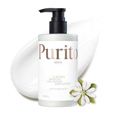 Imagen de PURITO Luminous Moisture Shea Butter Body Lotion Cotton Dreamlight, Butter, Gentle on Skin, Moisturizing, Dry Pump Bottle, K Beauty, 300ml / 10.14 fl. oz.