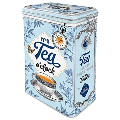 Imagen de Nostalgic Art Caja de té retro, 1,3 l, Classic Tea Idea regalo para amantes del té, lata con tapa hermética abatible, diseño vintage