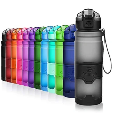 Imagen de ZOUNICH Botella Agua Deporte Botellas Niños sin BPA, Reutilizable Tritan Plástico Ecologica con Filtro, 400ml/500ml700ml/1l, Cantimploras para Gimnasio, Bicicleta, Colegio, Oficina, Viajes