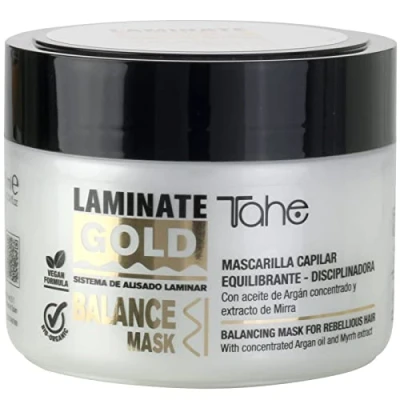 Imagen de Tahe Laminate Gold Mascarilla Capilar equilibrante disciplinadora Balance Mask, 300 ml