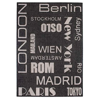 Imagen de andiamo Teppich Städte Alfombra, Polipropileno, Nombre de Ciudades, 120 x 170 cm