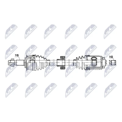Imagen de NTY NPW DW 059 Árbol de transmisión Eje delantero, derecha 925mm