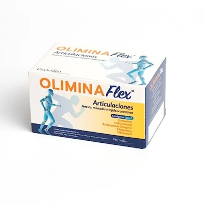 Imagen de OLIMINAFlex Omega 3, Colágeno, Vitamina D Suplemento para aliviar el dolor articular Cuida tus huesos y músculos Complemento alimenticio 60 Cápsulas articulaciones fuertes