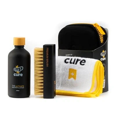 Imagen de Crep Protect CURE Kit de limpieza zapatillas premium, con cepillo, solución (100ml), paño microfibra y bolsa reutilizable