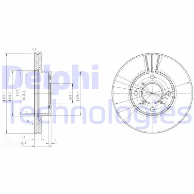 Imagen de DELPHI BG3341 Disco de freno 246 20 4 ventilado aceitado sin procesar cojinete rueda, anillo sensor ABS SUZUKI: Baleno I Hatchback