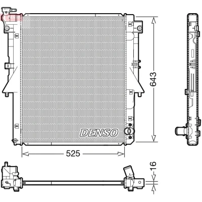 Imagen de DENSO DRM45054 Radiador, refrigeración del motor 525 669 16