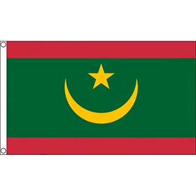 Imagen de AZ FLAG Bandera Mauritania 90x60 cm Mauritana 100% Poliéster Con Ojales de Metal integrados 50g Colores Vivos Y Resistente A La Decoloración