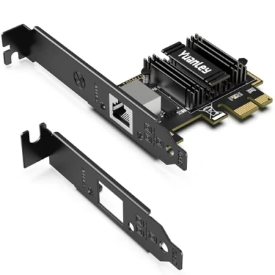 Imagen de Tarjeta de Red PCIe 5Gb YuanLey, Adaptador Ethernet 5G Base T PCI Express con Chip RTL8126, Compatible WOL, Puerto RJ45 5G/2.5G/1G/100Mbps para PC Windows/Linux