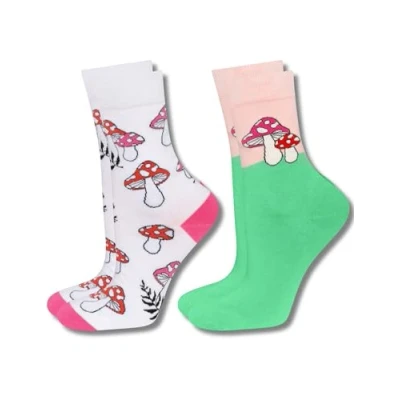 Imagen de soxo Recolector Setas Calcetines Mujer Divertidos Regalos Para Hombre Originales Regalo 35 40 Hongos 2 Pares