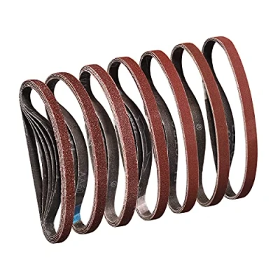 Imagen de Sruhrak Bandas de Lija 13 x 457 mm 5 Cada Uno Granos 40/60/80/120/180/240/320 Lijado Correas Para Lijar y Pulir Con Lijadora Banda Portátil (35 UNIDADES)